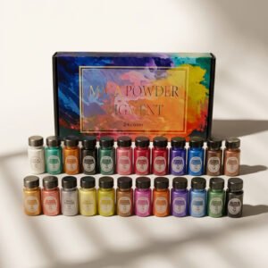 Mica Powder, 24 Colors - 10g/Bottle of Natural Pigment Powder for Epoxy Resin,Soap Making,Candle Making,Lip Gloss,Car Freshies,Dye,Nail Polish,Bath Bombs