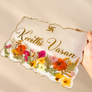 Personalized Floral Resin Nameplate