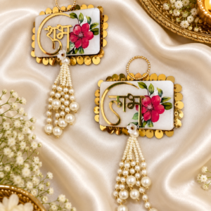 Luxurious Shubh-Labh Pearl Hangings