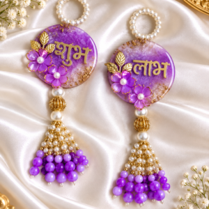 Shubh Labh Purple Tassel Ornaments