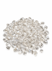 White crystal-like stone chips